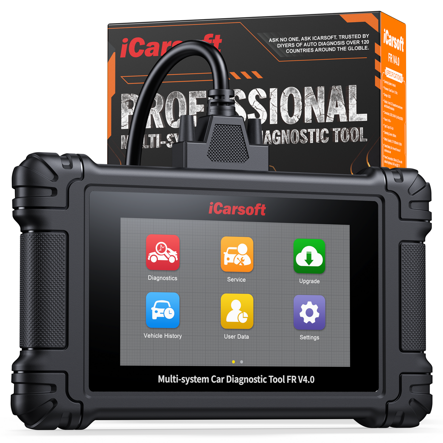 iCarsoft FR V4.0 Peugeot/Citroen/Renault/Fiat/Dacia | diagnosverktyg felkodsläsare WIFI | 5" Touchskärm