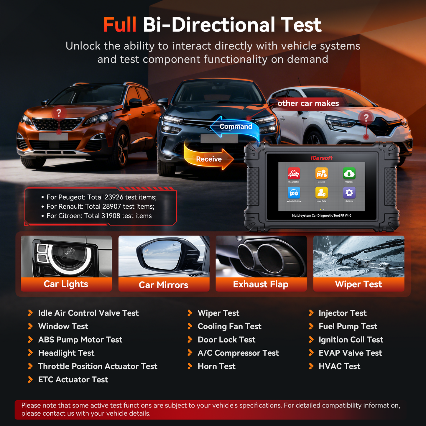 iCarsoft FR V4.0 Peugeot/Citroen/Renault/Fiat/Dacia | diagnosverktyg felkodsläsare WIFI | 5" Touchskärm