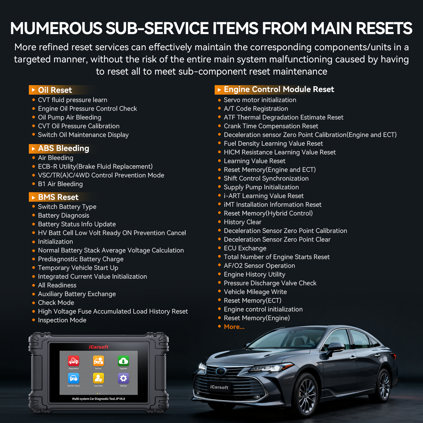 iCarsoft JP V4.0 Diagnosverktyg för Toyota, Lexus, Scion, Honda, Acura, Nissan, Infiniti, Nissan GTR, Mazda, Mitsubishi, Subaru, Suzuki, Hyundai, Kia, Isuzu, Daewoo WIFI | 5" Touchskärm