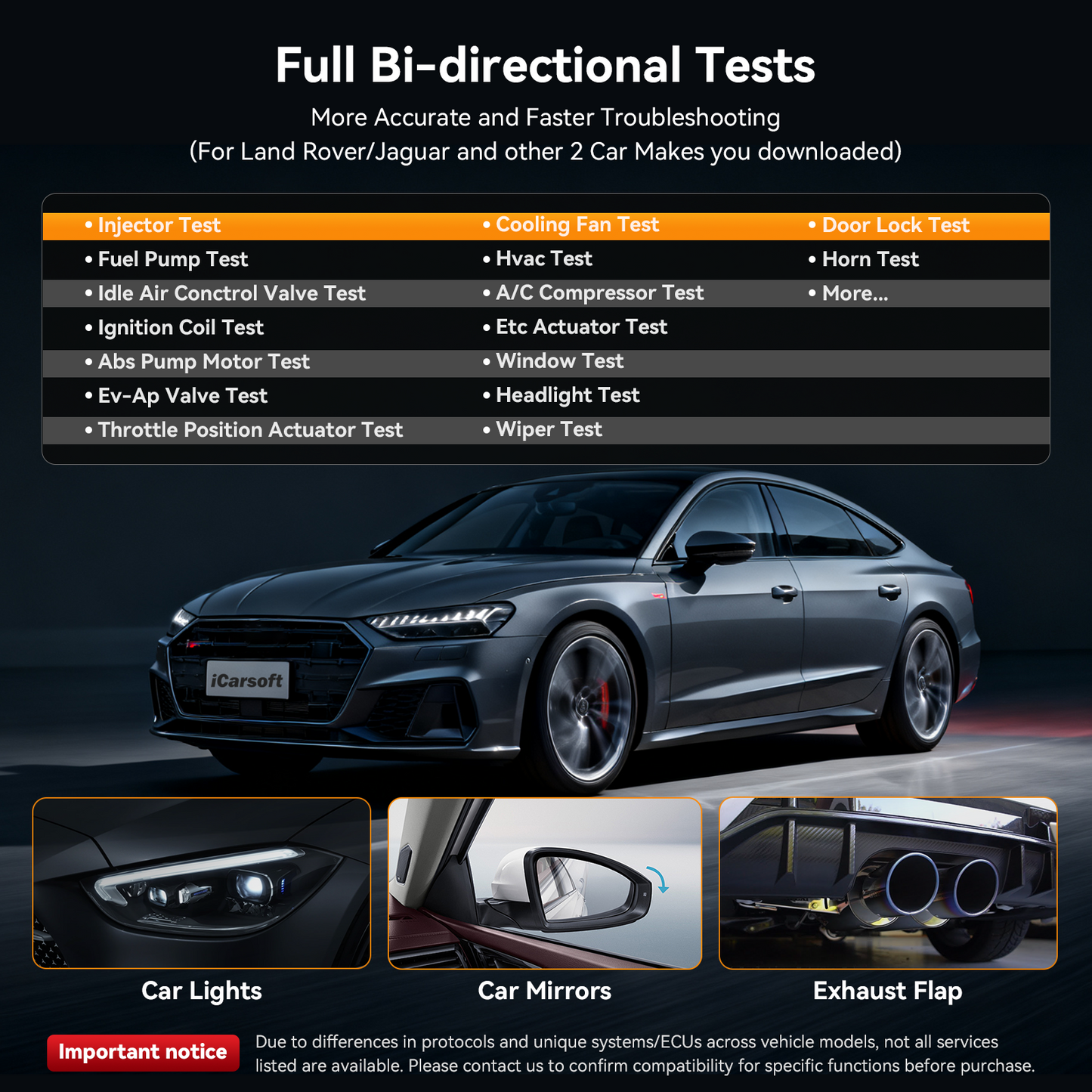 iCarsoft VAWS V4.0 VW Audi Seat Skoda + 2 valfri bilmärken | diagnosverktyg felkodsläsare WIFI | 5" Touchskärm