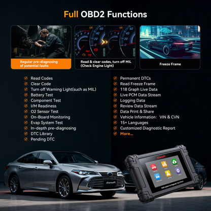iCarsoft JP V4.0 Diagnosverktyg för Toyota, Lexus, Scion, Honda, Acura, Nissan, Infiniti, Nissan GTR, Mazda, Mitsubishi, Subaru, Suzuki, Hyundai, Kia, Isuzu, Daewoo WIFI | 5" Touchskärm