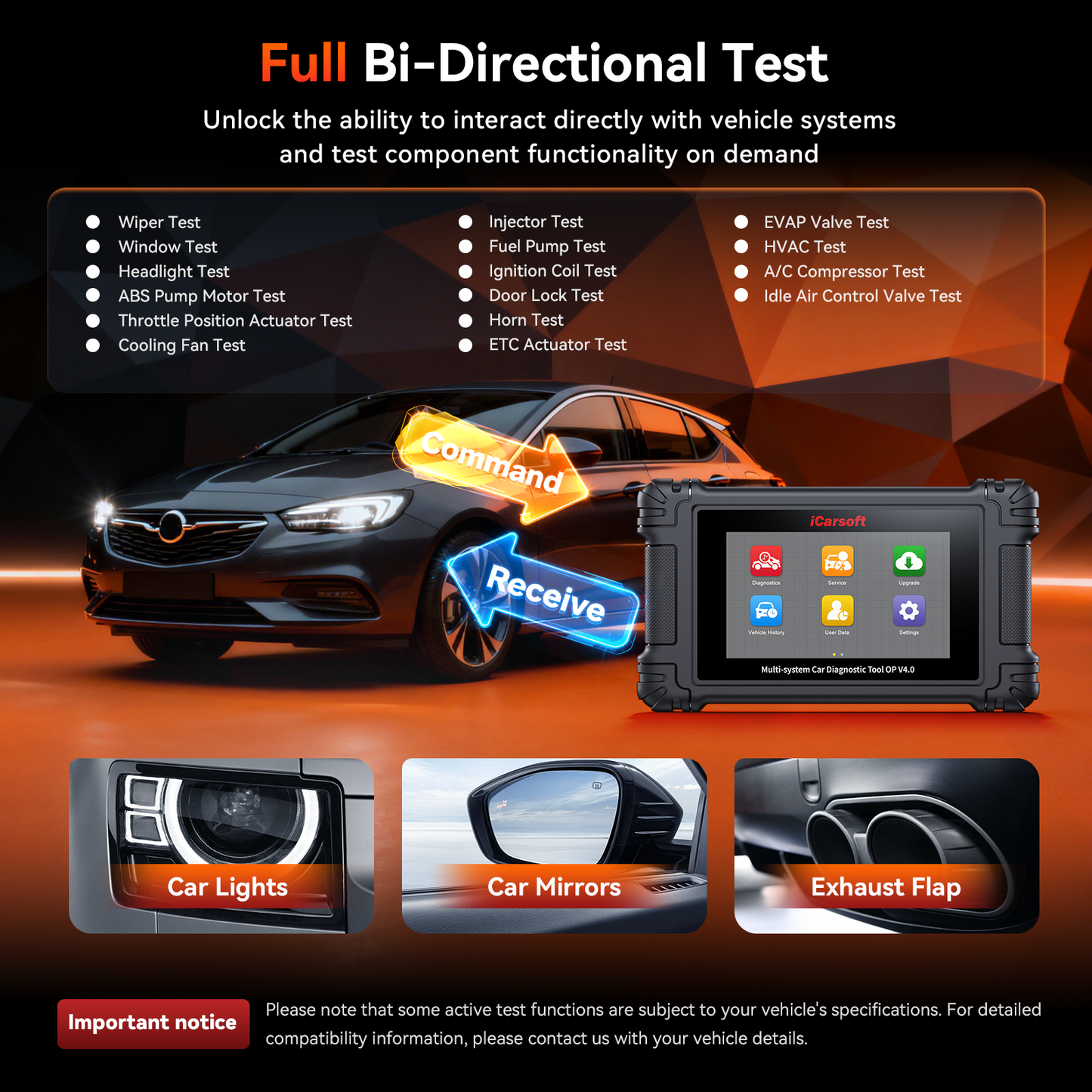 iCarsoft OP V4.0 dubbelriktat diagnostikverktyg för Vauxhall/Opel + 2 valfri bilmärken