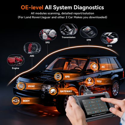 iCarsoft LR V4.0 Felkodläsare för LandRover & Jaguar + 2 märken | WiFi & 5" Touchskärm