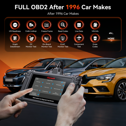 iCarsoft FR V4.0 Peugeot/Citroen/Renault/Fiat/Dacia | diagnosverktyg felkodsläsare WIFI | 5" Touchskärm