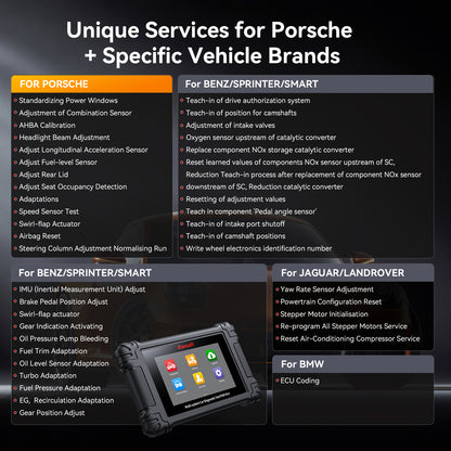 iCarsoft POR V4.0 Porsche + 2 valfri bilmärken | diagnosverktyg felkodsläsare WIFI | 5" Touchskärm
