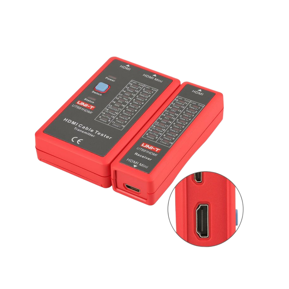 UNI-T UT681 HDMI MINI - Datakabeltestare 20-LED Statusindikator